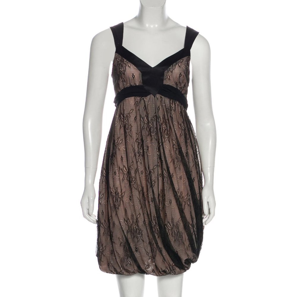 👗 John Galliano Black Lace Overlay Bubble Hem Cocktail Dress NWT FR44 US12